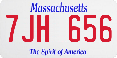 MA license plate 7JH656