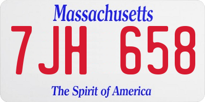 MA license plate 7JH658