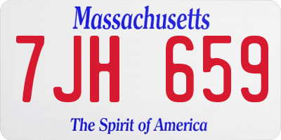 MA license plate 7JH659