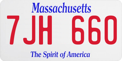 MA license plate 7JH660