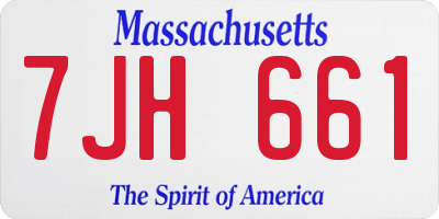 MA license plate 7JH661