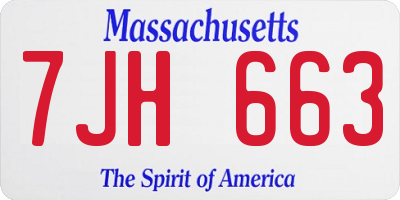MA license plate 7JH663