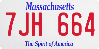 MA license plate 7JH664