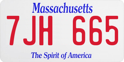 MA license plate 7JH665