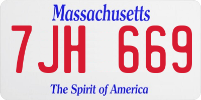 MA license plate 7JH669