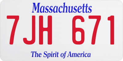 MA license plate 7JH671