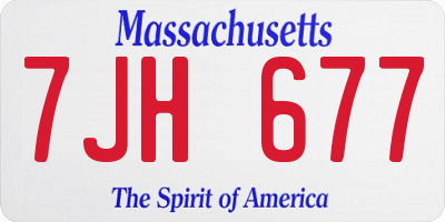 MA license plate 7JH677