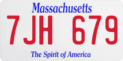 MA license plate 7JH679