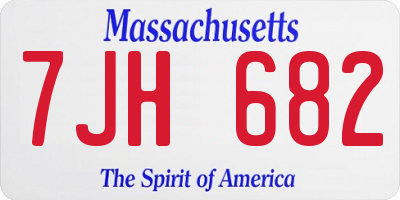 MA license plate 7JH682