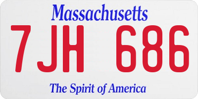 MA license plate 7JH686