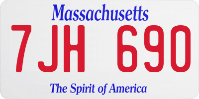 MA license plate 7JH690