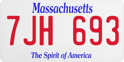 MA license plate 7JH693