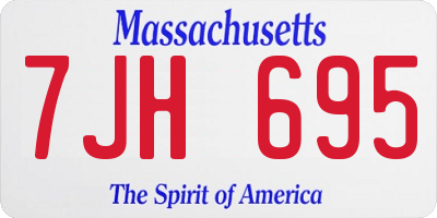 MA license plate 7JH695