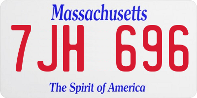 MA license plate 7JH696