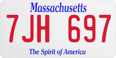 MA license plate 7JH697