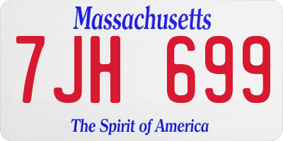 MA license plate 7JH699