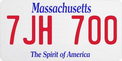MA license plate 7JH700