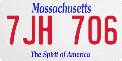 MA license plate 7JH706