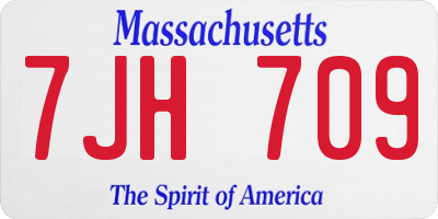 MA license plate 7JH709