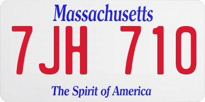MA license plate 7JH710