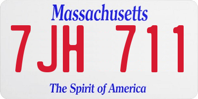 MA license plate 7JH711