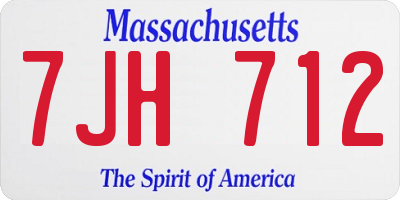 MA license plate 7JH712