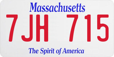 MA license plate 7JH715