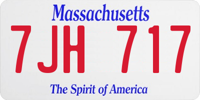 MA license plate 7JH717