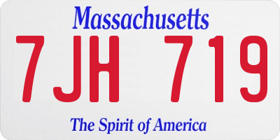 MA license plate 7JH719