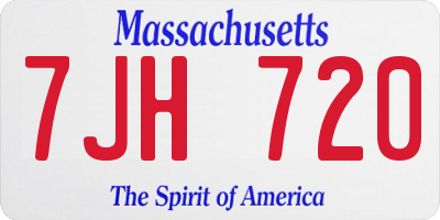 MA license plate 7JH720