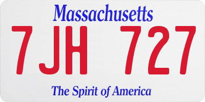 MA license plate 7JH727