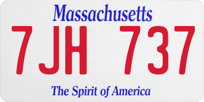 MA license plate 7JH737