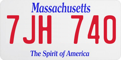 MA license plate 7JH740