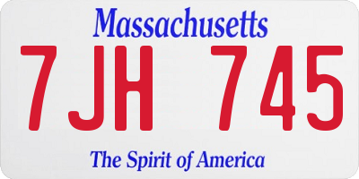 MA license plate 7JH745