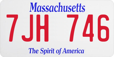 MA license plate 7JH746