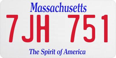 MA license plate 7JH751