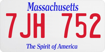 MA license plate 7JH752