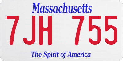 MA license plate 7JH755