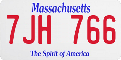 MA license plate 7JH766