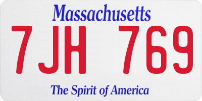 MA license plate 7JH769