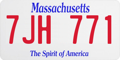 MA license plate 7JH771
