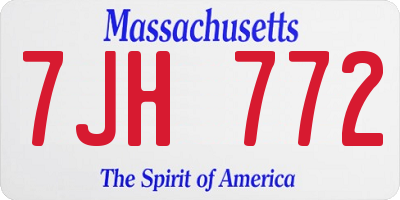 MA license plate 7JH772