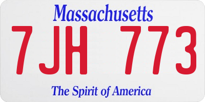 MA license plate 7JH773