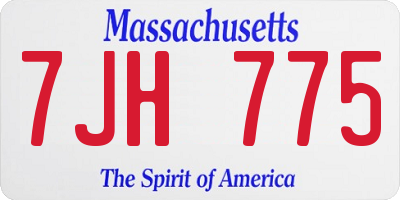 MA license plate 7JH775
