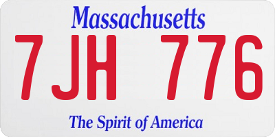 MA license plate 7JH776