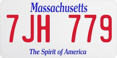 MA license plate 7JH779