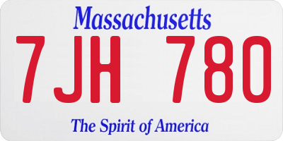 MA license plate 7JH780