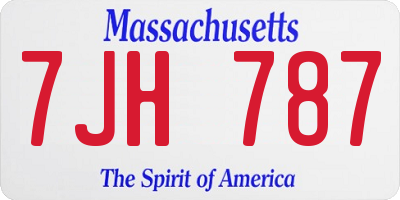 MA license plate 7JH787