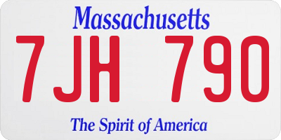 MA license plate 7JH790