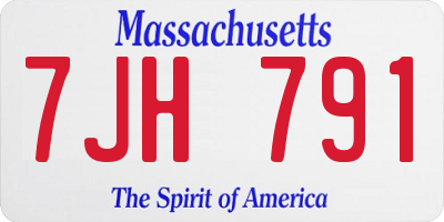 MA license plate 7JH791